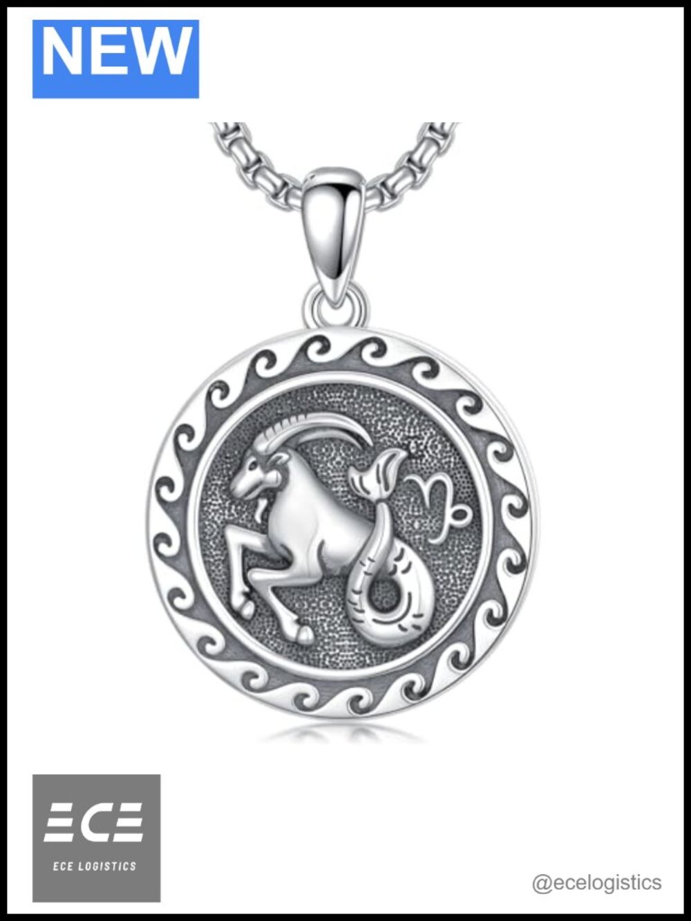 925 Sterling Silver Capricorn Zodiac Pendant Necklace Astrology Jewelry Gift